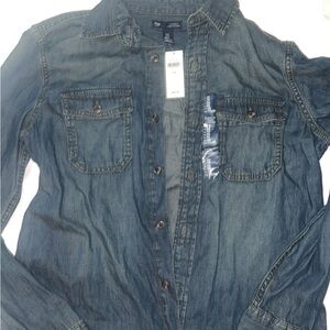 GAP Classic Fit Blue Denim Shirt